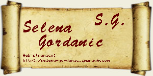 Selena Gordanić vizit kartica